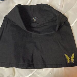 Delias butterfly black foldover mini skirt in black size medium!